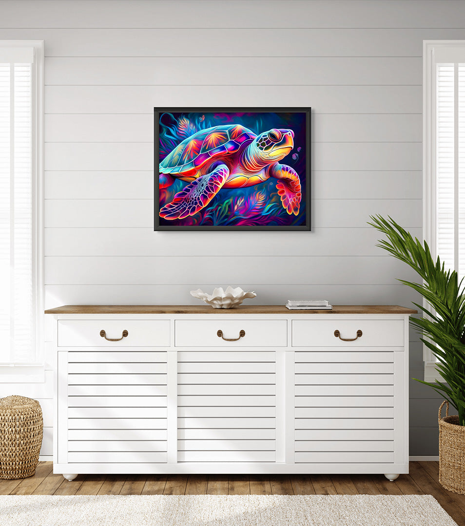 Tropical Turtle Wall Art image 3