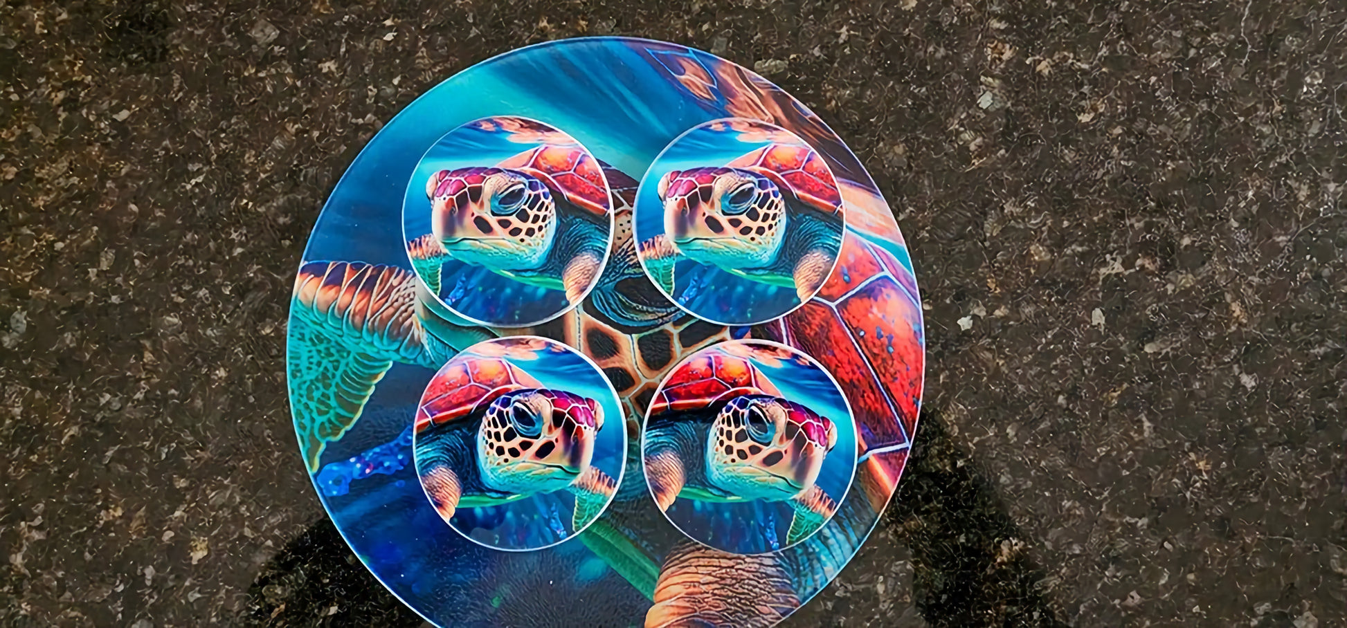 Red Turtle Drink Coaster image 1