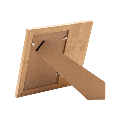 Bamboo photo frame rear with folding easel stand