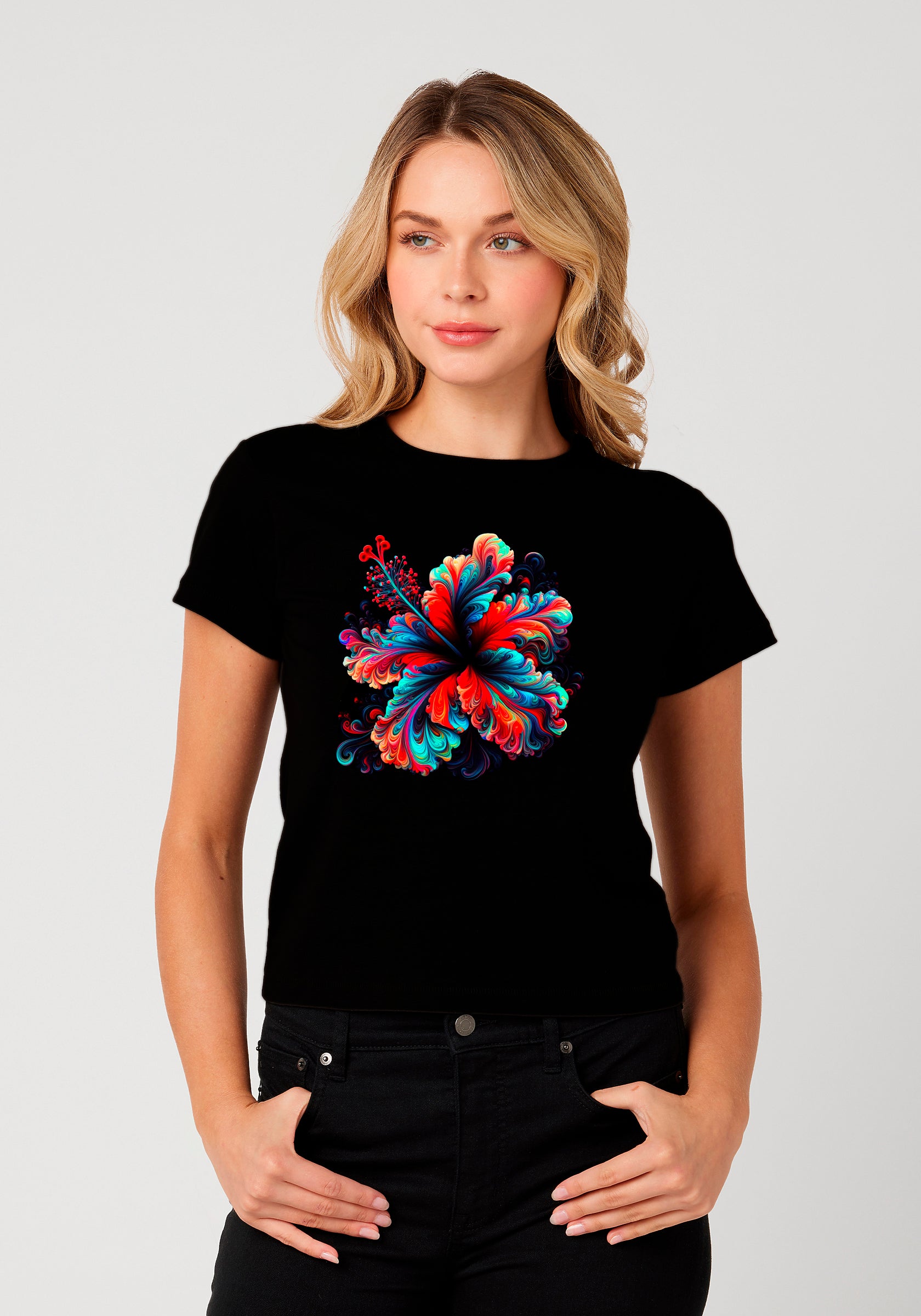 Bloom with Vibrance: Our Colorful Hibiscus T-Shirt!🌴🌺✨ image 0