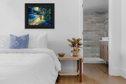 Gazing at the Moonlit Sky - Ceramic, Canvas,Metal, Acrylic image 0