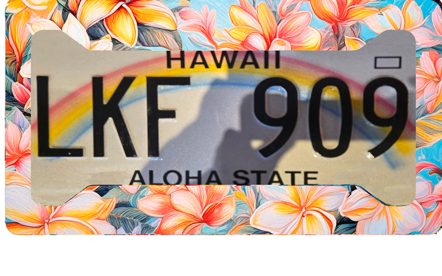 copy of Hawaiian Plumeria License Plate Frame | Tropical Floral Aluminum Car Acc image 1