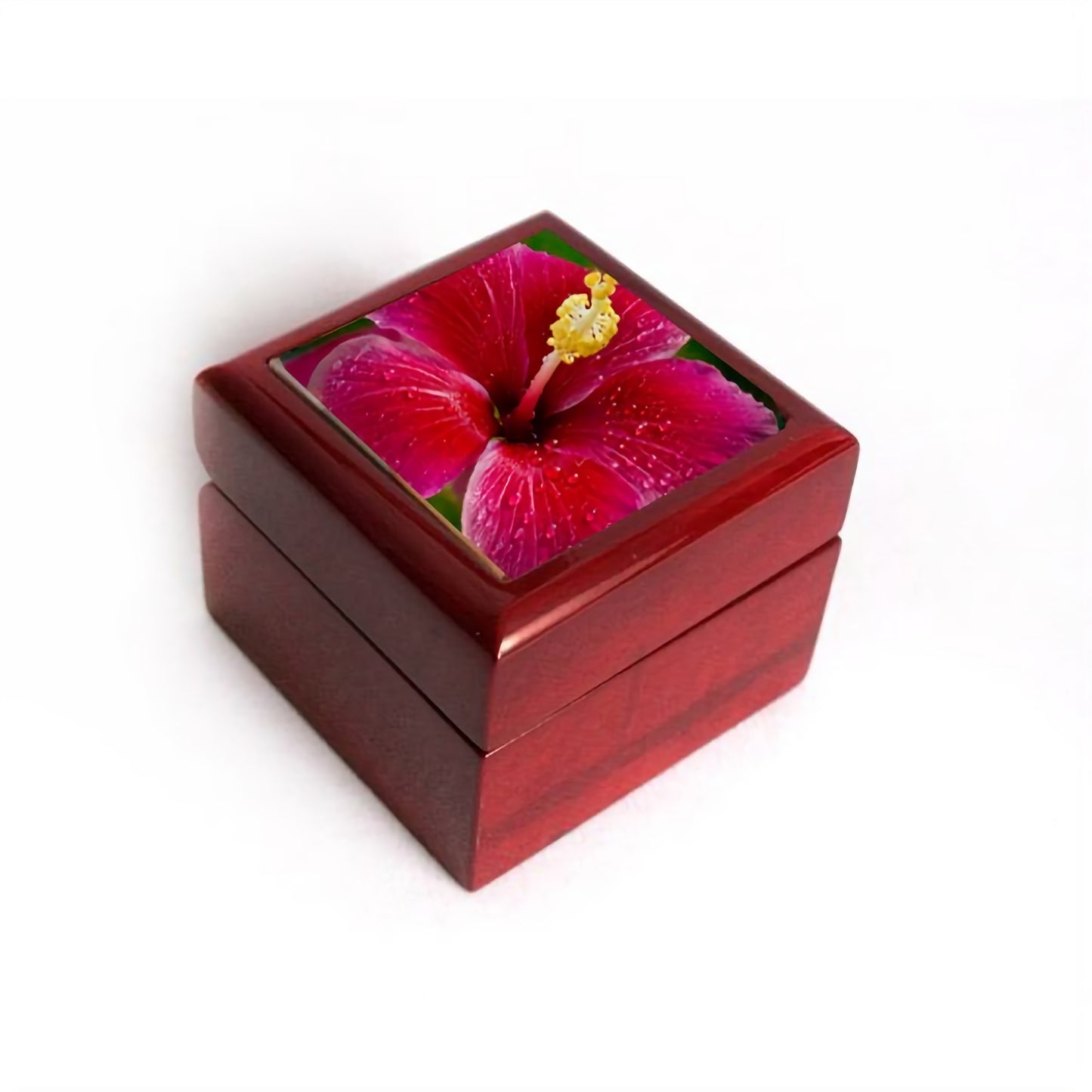 Hibiscus Red Island Ring Box image 0