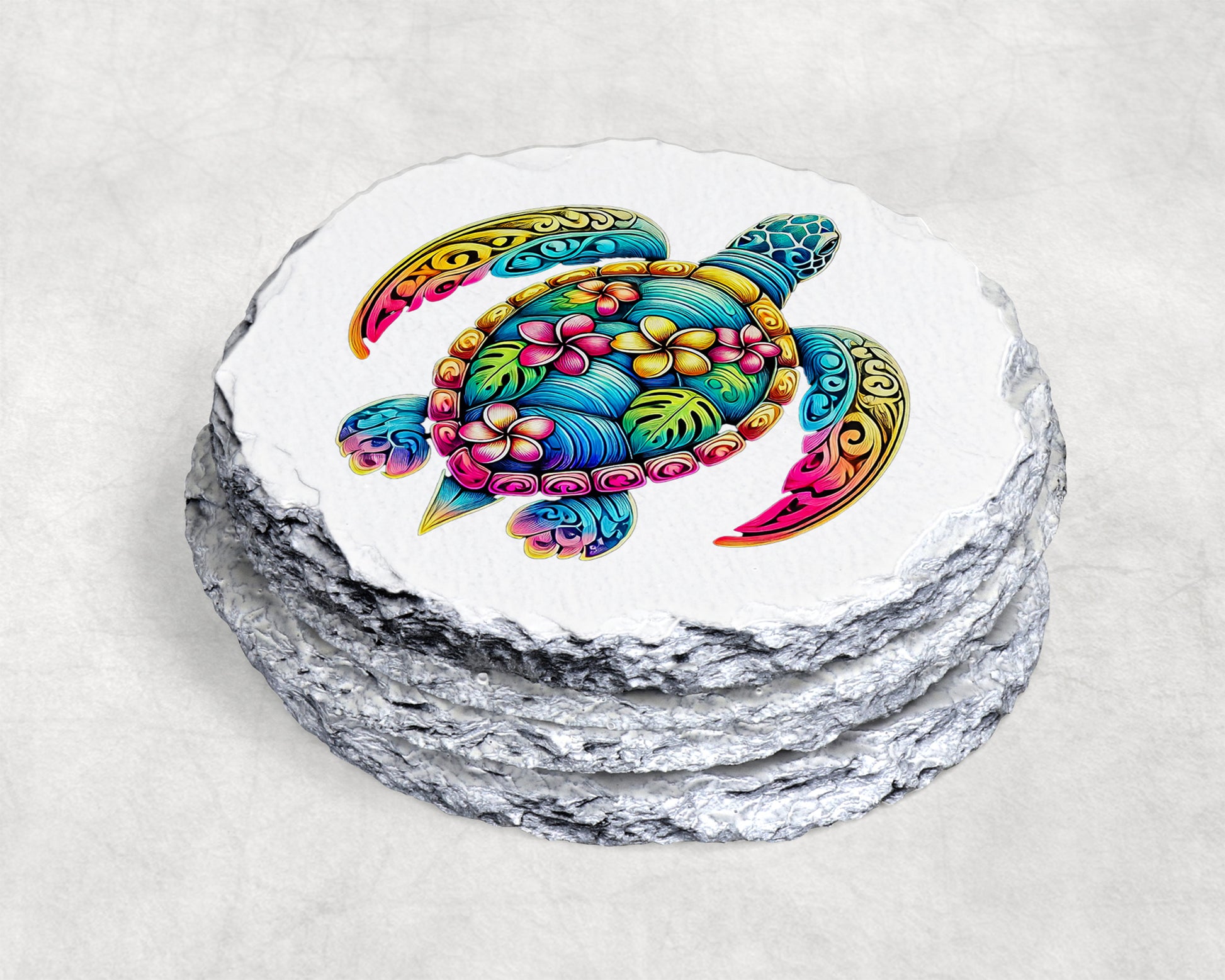 Vibrant Turtle Coaster Set - Stunning turtle design image 2