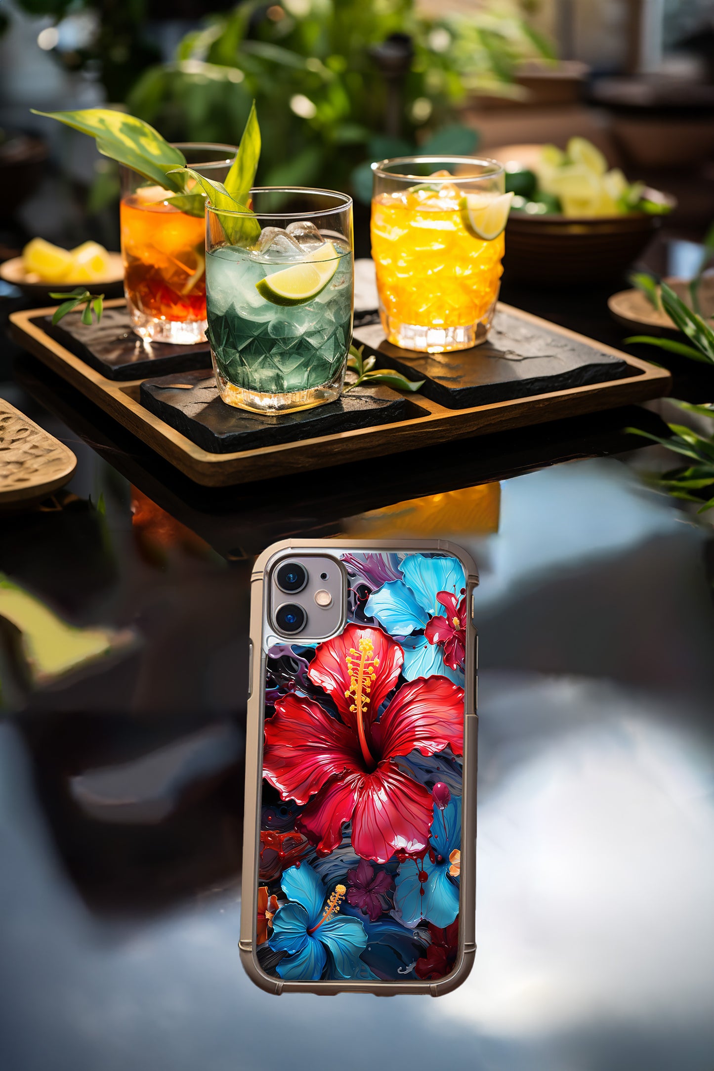 Hibiscus Phone Case Cover Iphone 11-15 Samsung Galaxy 20-S24 image 1