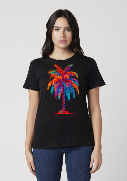 Catch the Tropical Vibe with Our Neon Palm Tree T-Shirt! 🌴🌺✨ image 0