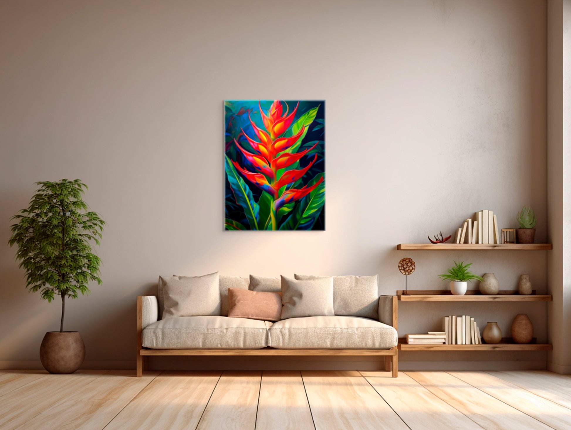 Heliconia Flower Wall Art - Vibrant tropical flower available on ceramic tile, a image 0