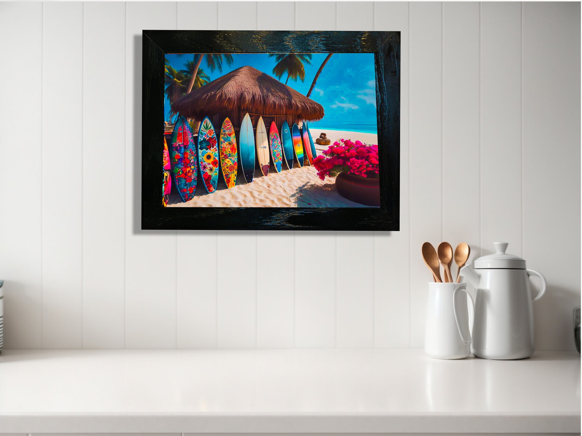 Surf Serenity - Framed Ceramic Tile Artwork & Canvas Prints image 0