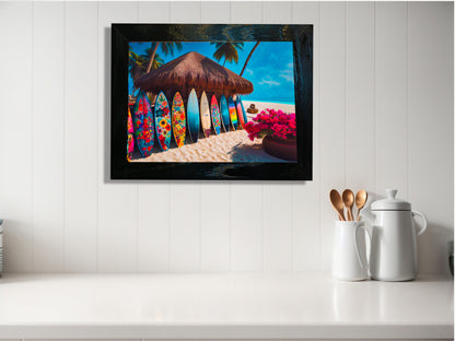 Surf Serenity - Framed Ceramic Tile Artwork & Canvas Prints image 0