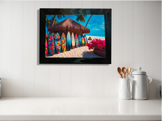 Surf Serenity - Framed Ceramic Tile Artwork & Canvas Prints image 0