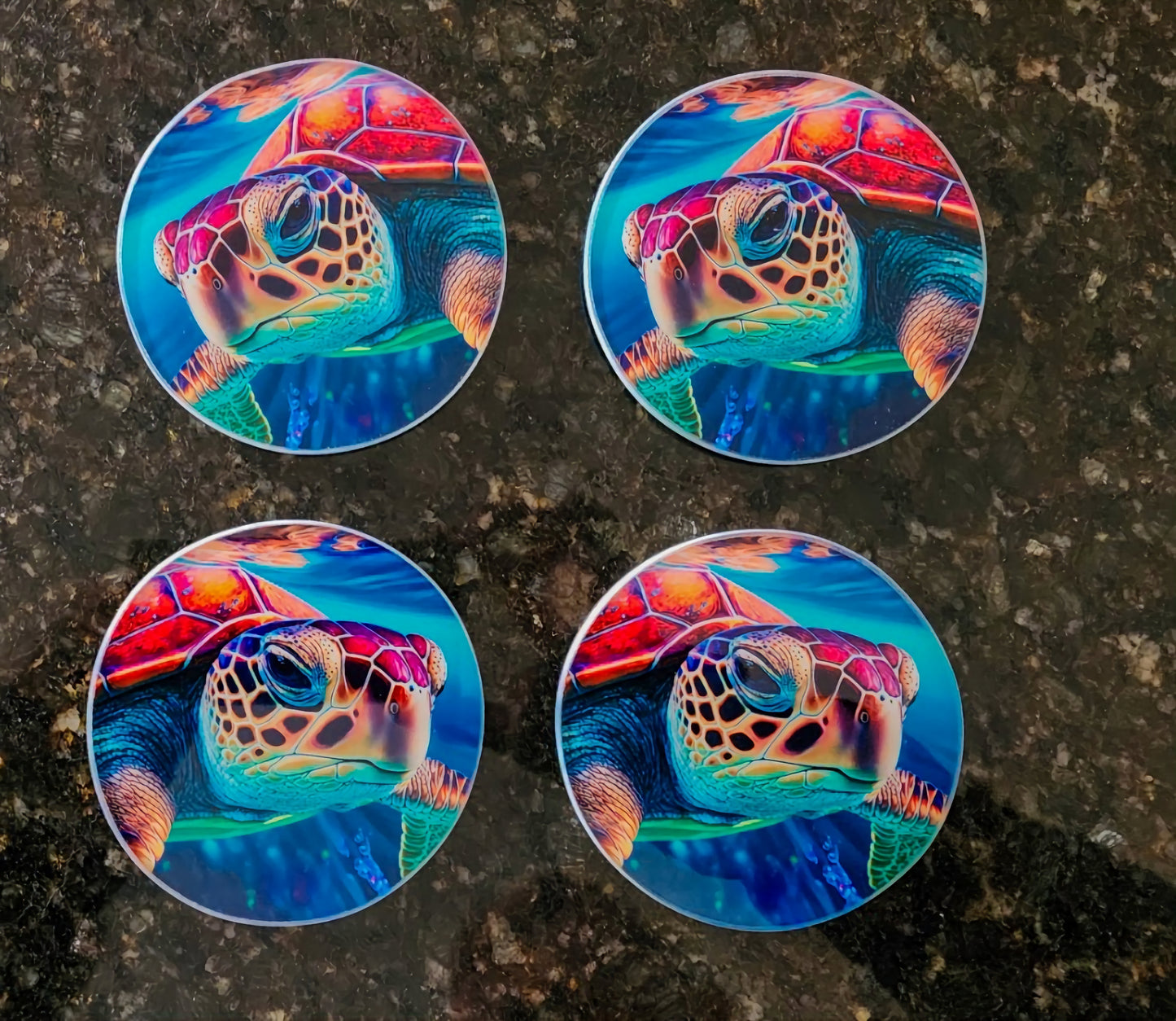 Red Turtle Drink Coaster image 0