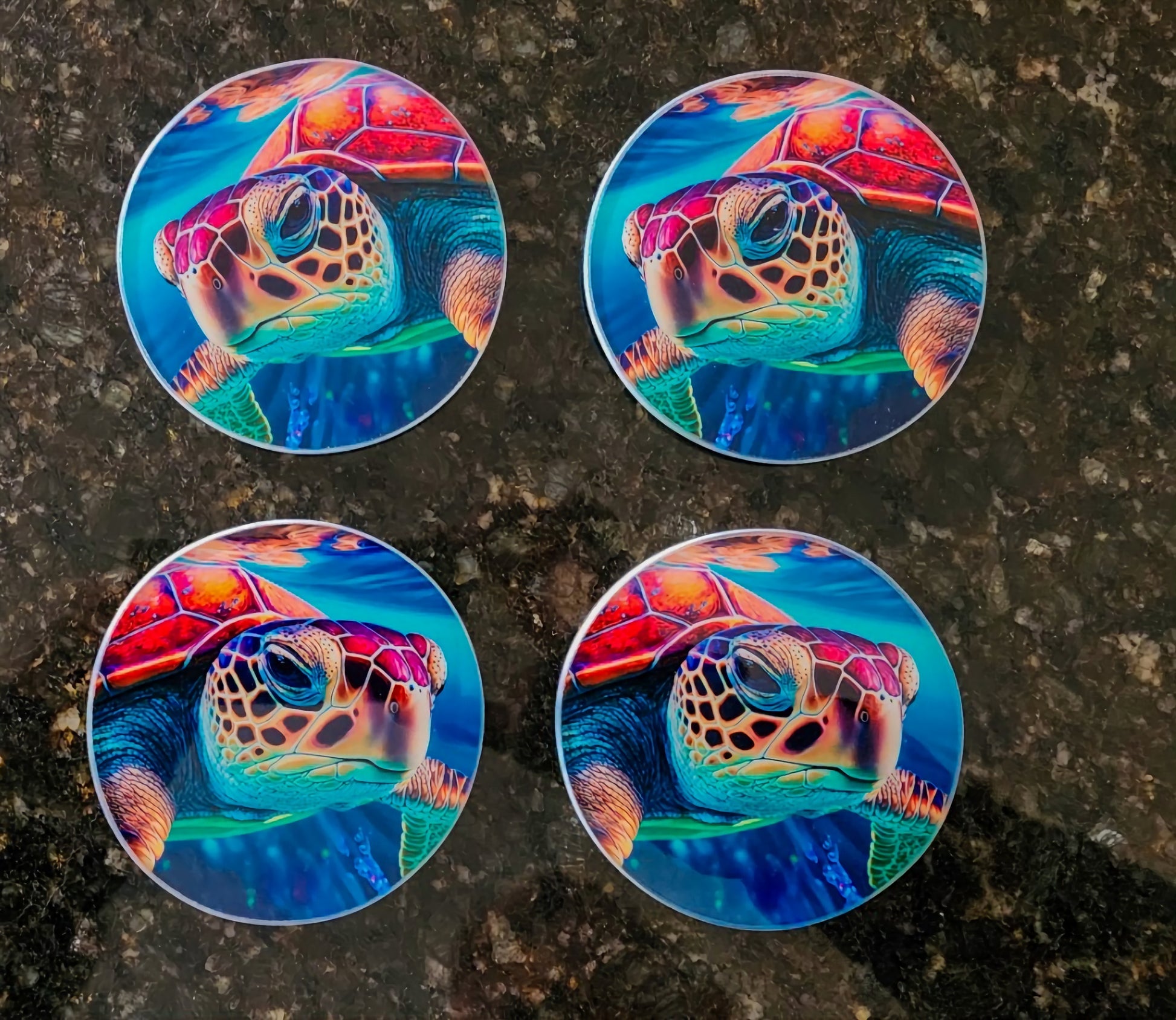 Red Turtle Drink Coaster image 0