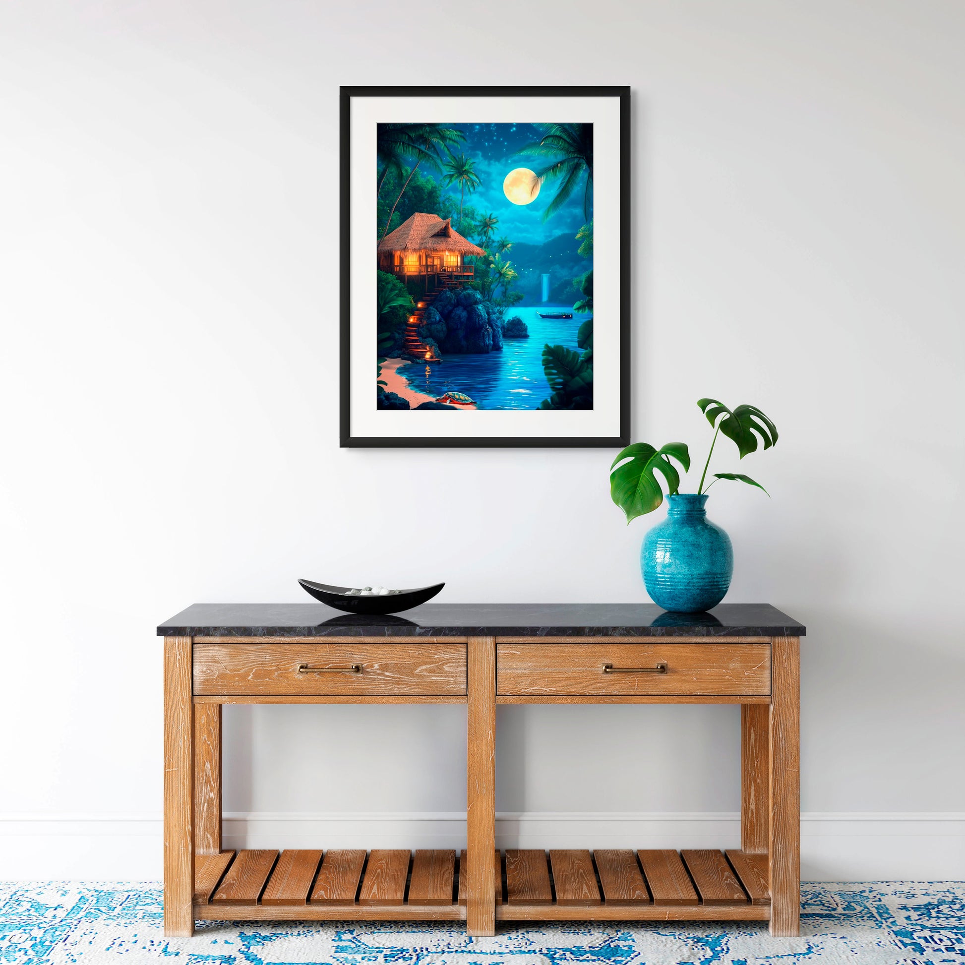 Dreams of My Paradise -  - Stunning artwork of a moonlit ropical paradise image 1