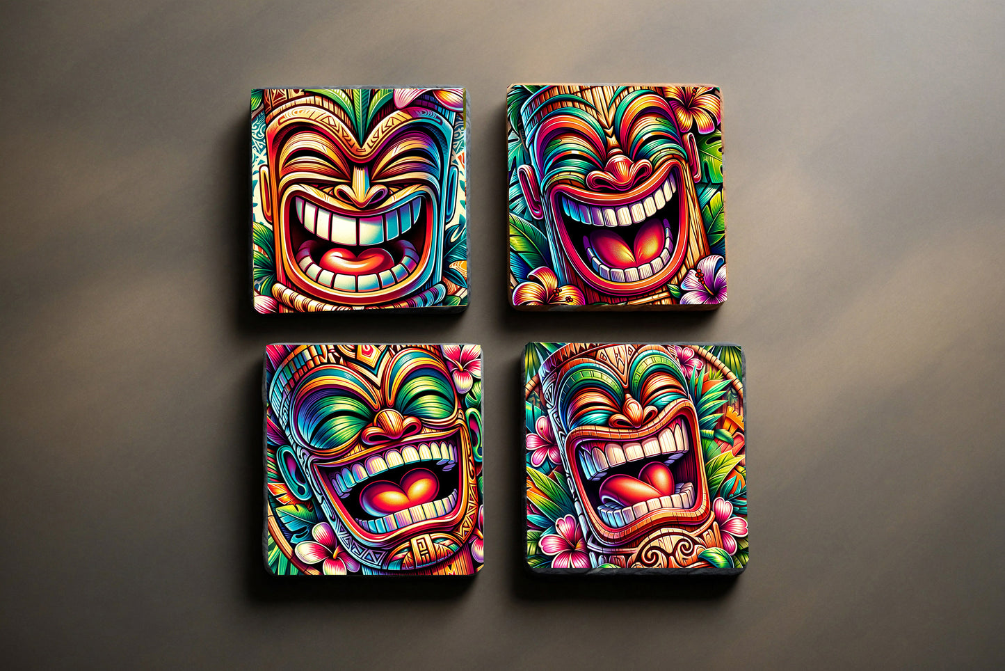Vibrant Polynesian Tiki Coaster Collection image 0