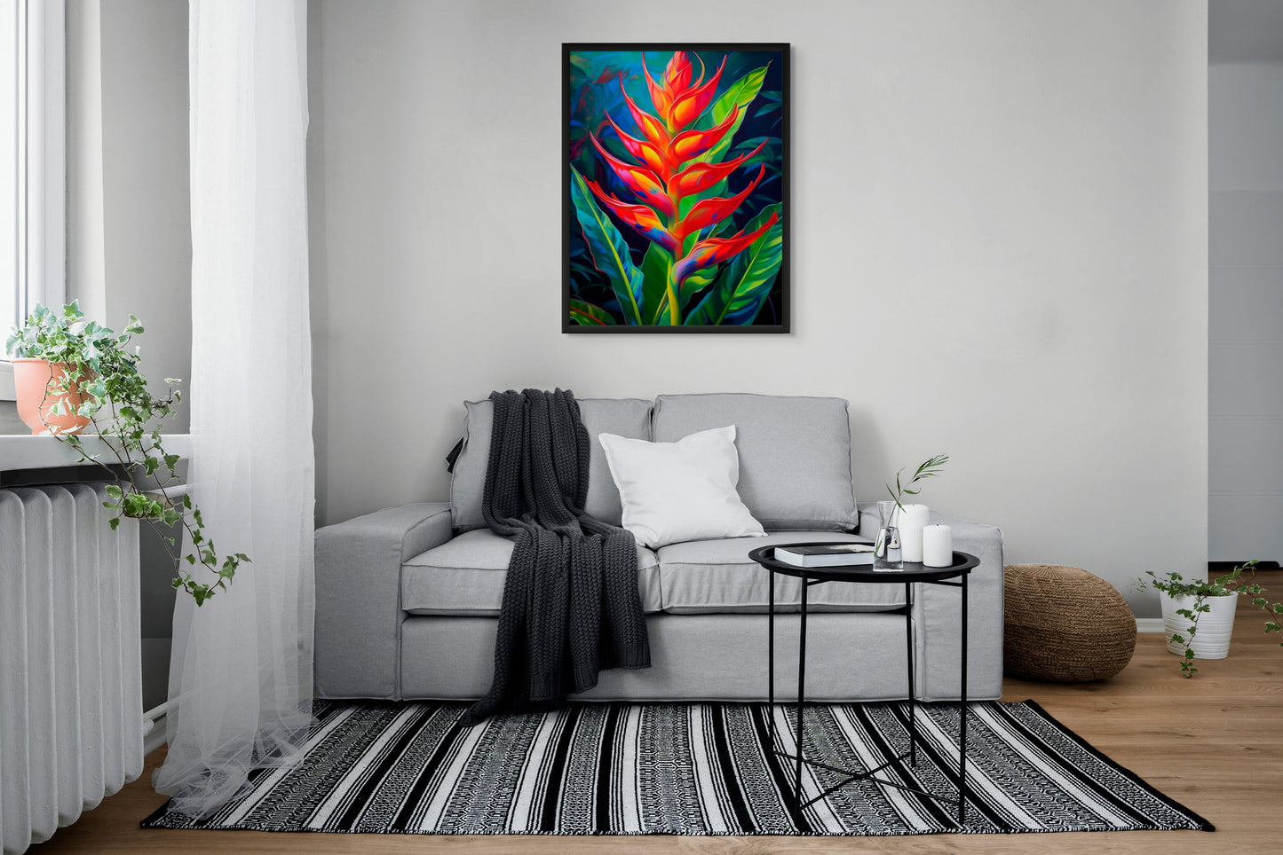 Heliconia Flower Wall Art - Vibrant tropical flower available on ceramic tile, a image 3