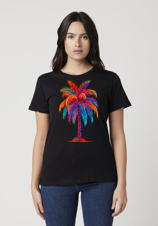 Catch the Tropical Vibe with Our Neon Palm Tree T-Shirt! 🌴🌺✨ image 0