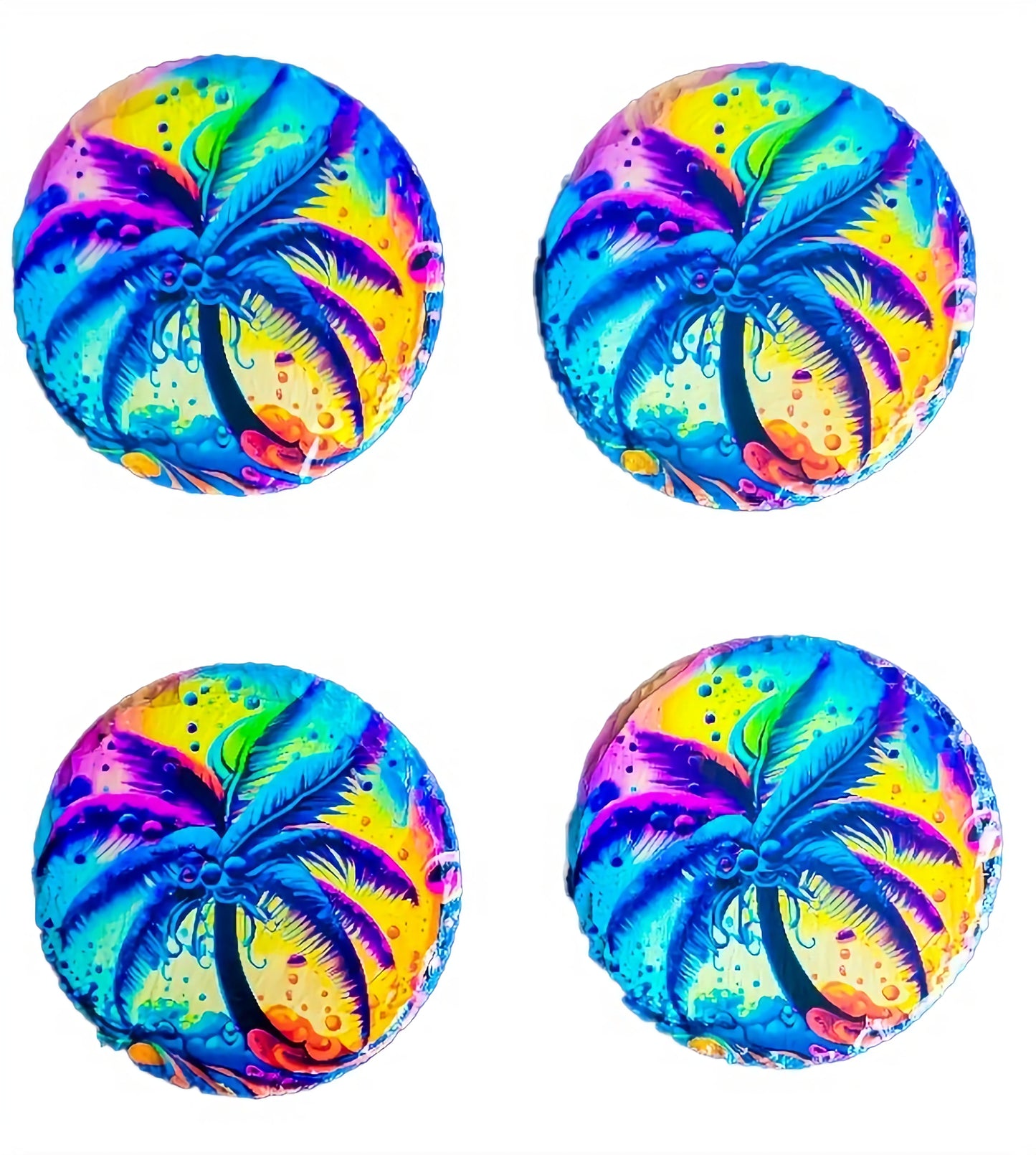 4 tropical drink coasters tropical tropical palm trees on a rock slate coaster, image 0