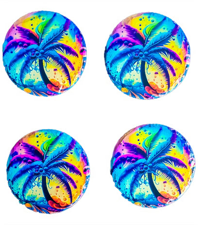 4 tropical drink coasters tropical tropical palm trees on a rock slate coaster, image 0