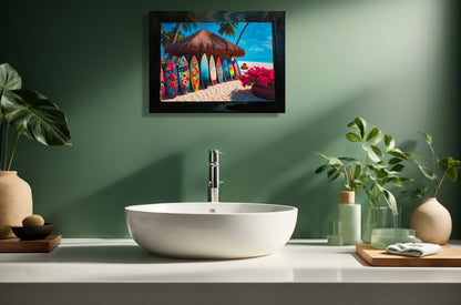 Surf Serenity - Framed Ceramic Tile Artwork & Canvas Prints image 2