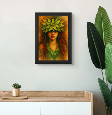 Island Girl Polynesian Wall Art – Hawaiian Woman Portrait Tropical Coastal Wall Decor | Canvas, Metal, Acrylic & Ceramic Tile