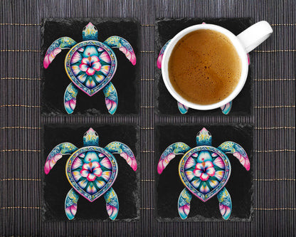 Tropical Turtle Coaster - Vibrant and artistic coaster image 3