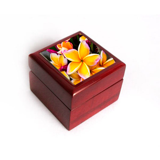 Yellow Plumeria Ring Box image 0
