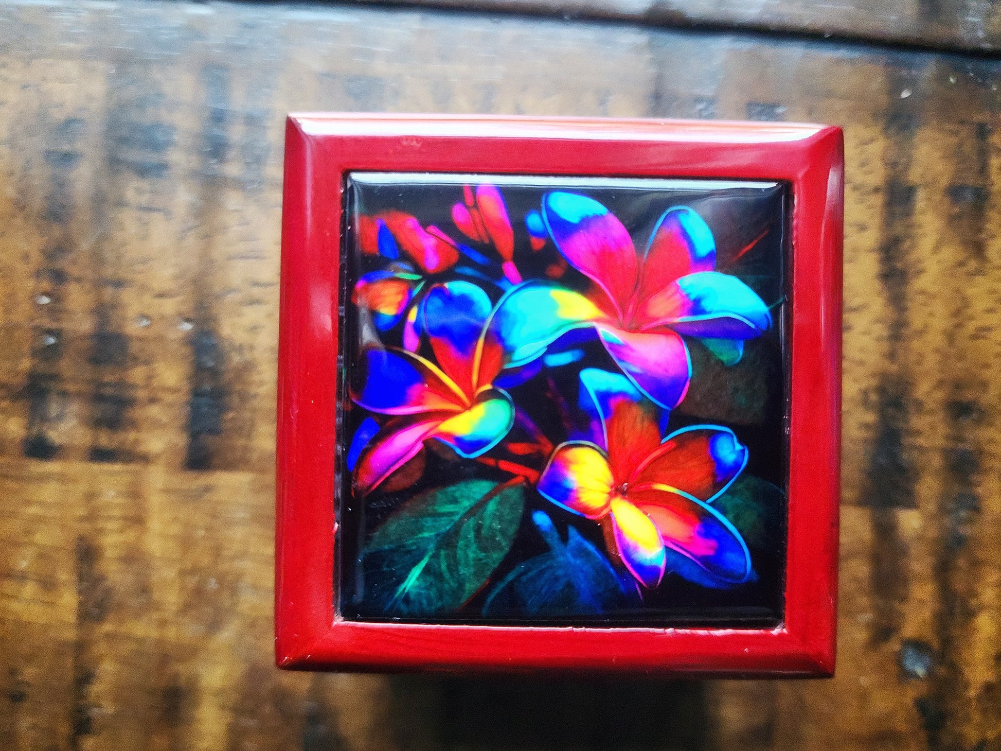 Plumeria Wedding & Engagement Ring Box image 0