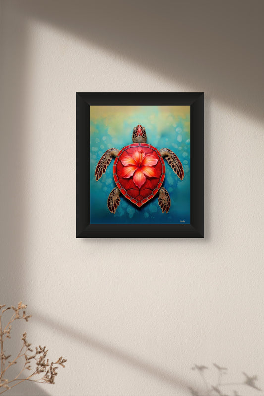 Bring the beauty of the ocean to your home with this captivating Red Sea Turtle image 0