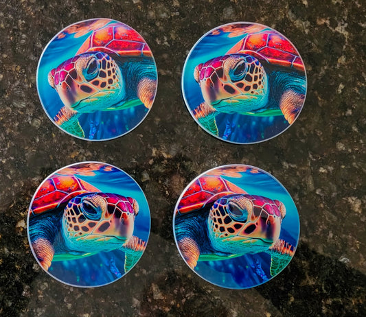 Red Turtle Drink Coaster image 0