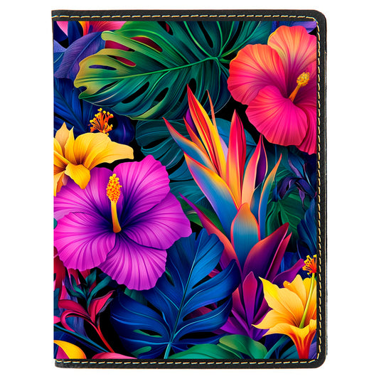 Tropical Bloom Leatherette Passport Holder – Vibrant and Durable image 0