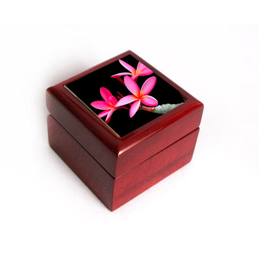 Pink Plumeria Ring Box image 0