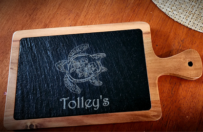 Customized Engraved Turtle Slate Cutting Board image 0
