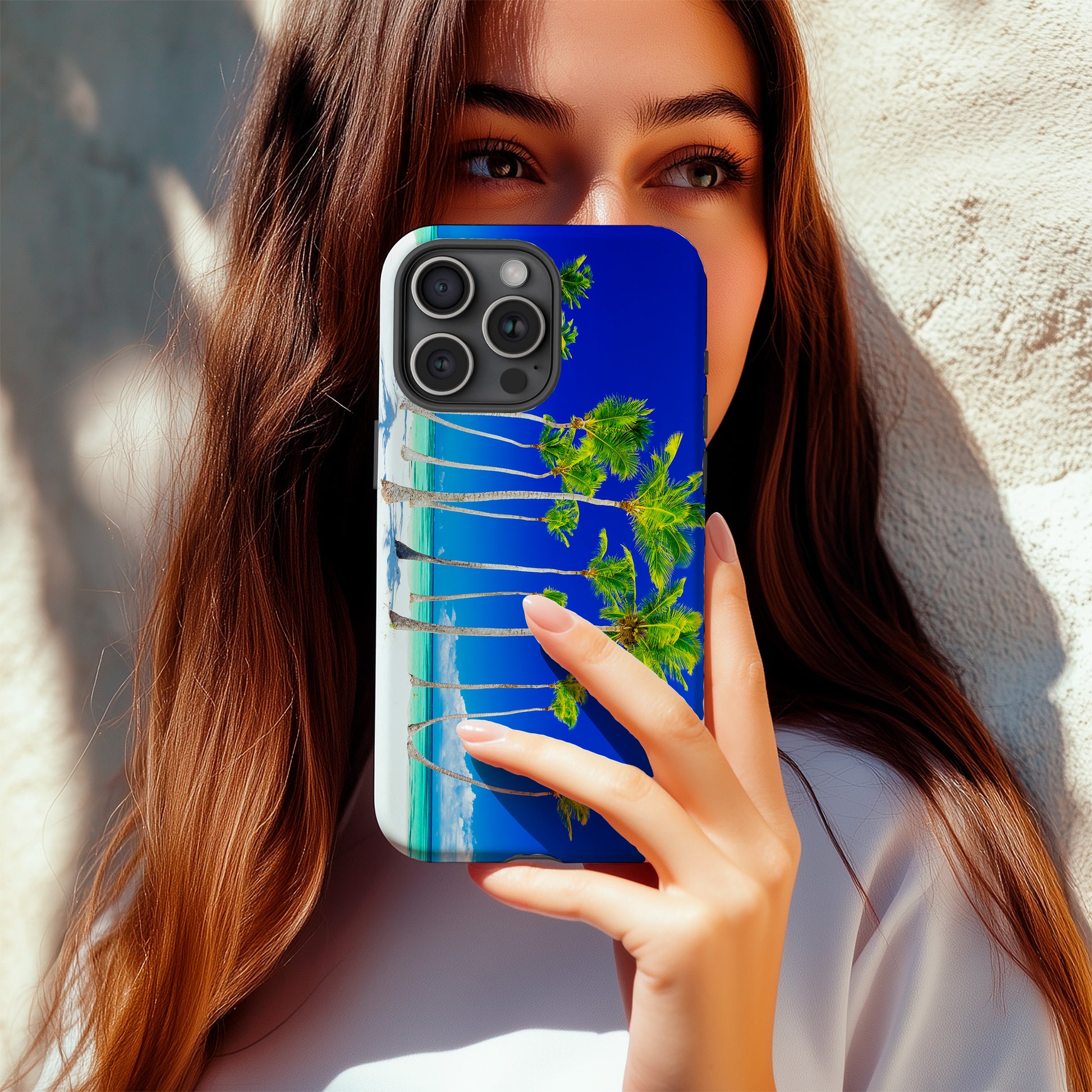 Fiji Palms Phone Case - Tropical beach with palm trees, available for iPhone 11- image 2