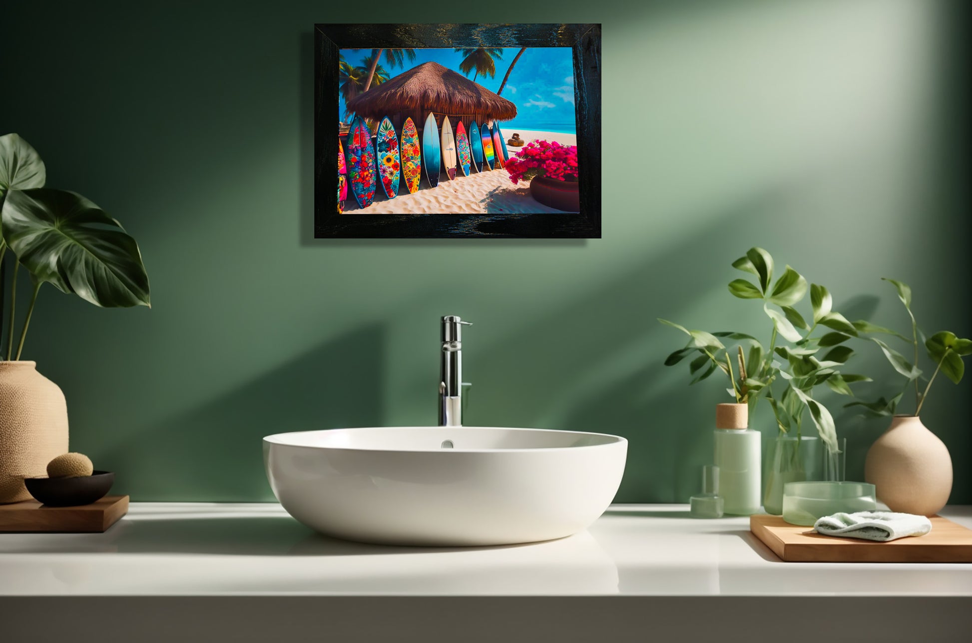 Surf Serenity - Framed Ceramic Tile Artwork & Canvas Prints image 2