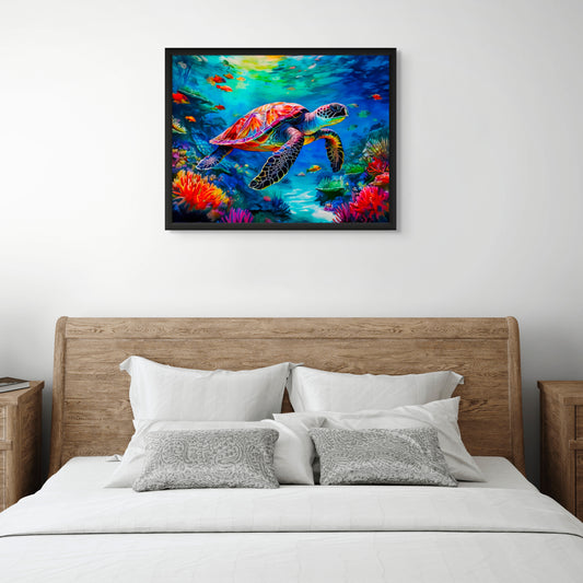 Tropical Oasis: Red Sea Turtle among the Coral Reef image 0