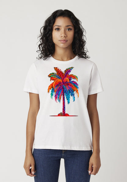 Catch the Tropical Vibe with Our Neon Palm Tree T-Shirt! 🌴🌺✨ image 1