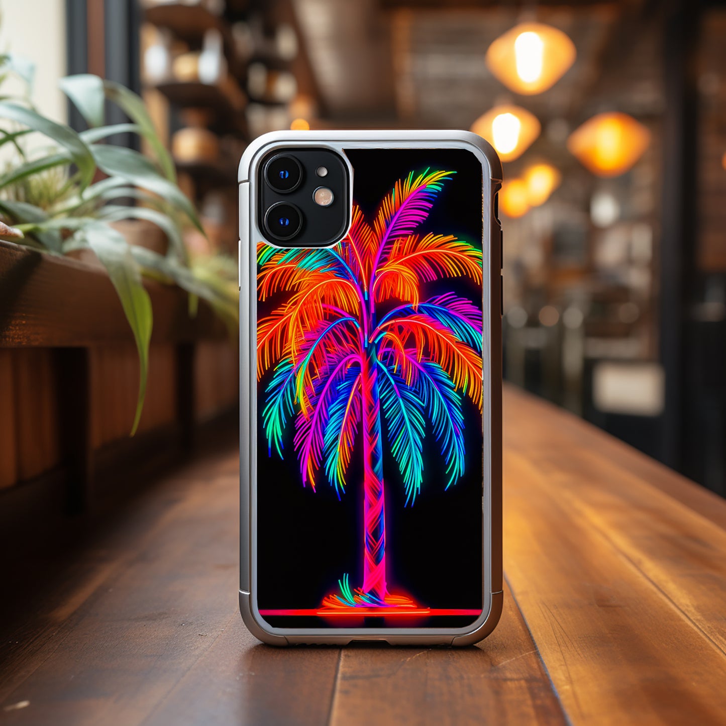 Neon Palm Tree Phone Case image 0