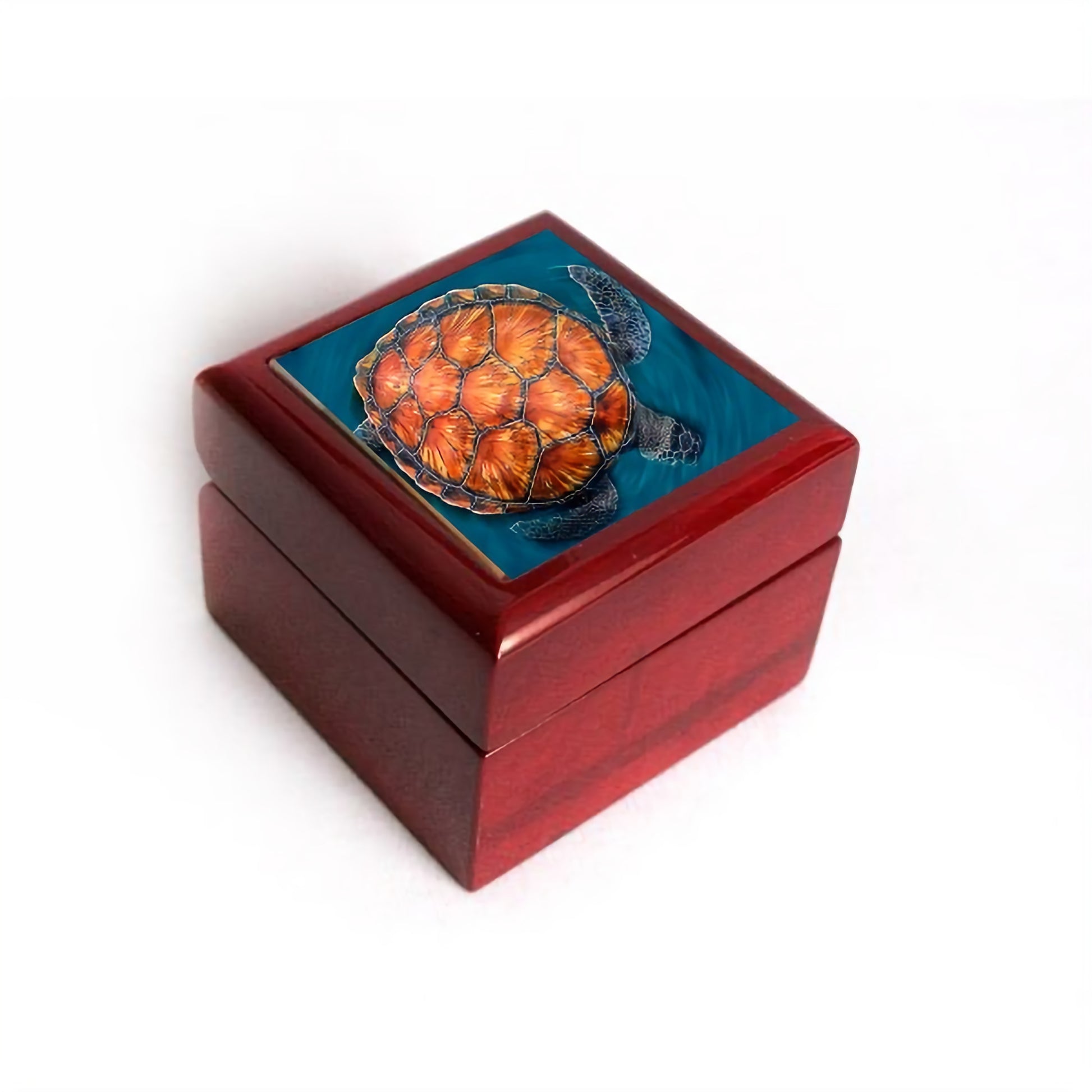 Tropical Turtle Ring Box - Engagement & Wedding Ring Box image 0