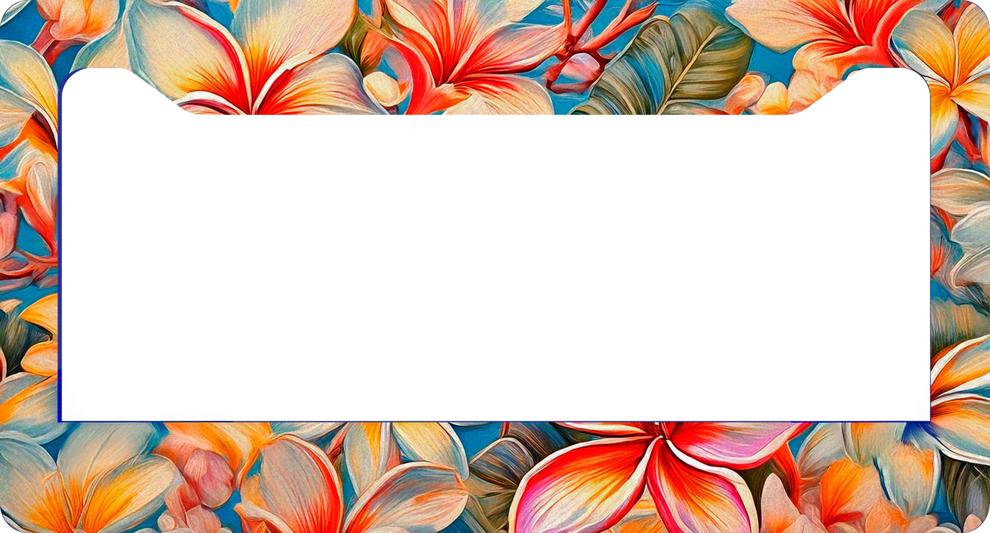 copy of Hawaiian Plumeria License Plate Frame | Tropical Floral Aluminum Car Acc image 2