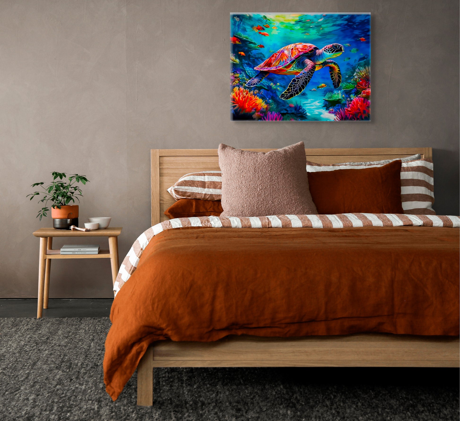 Tropical Oasis: Red Sea Turtle among the Coral Reef image 1