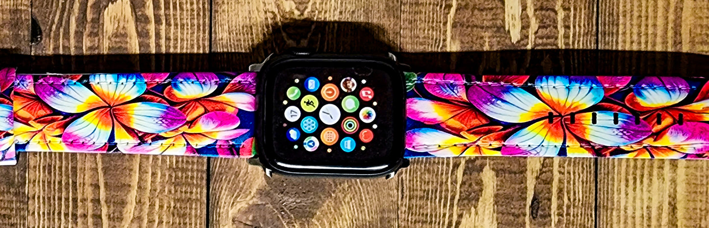 Red Plumeria Flower - Hawaiian Apple Watch Band image 1