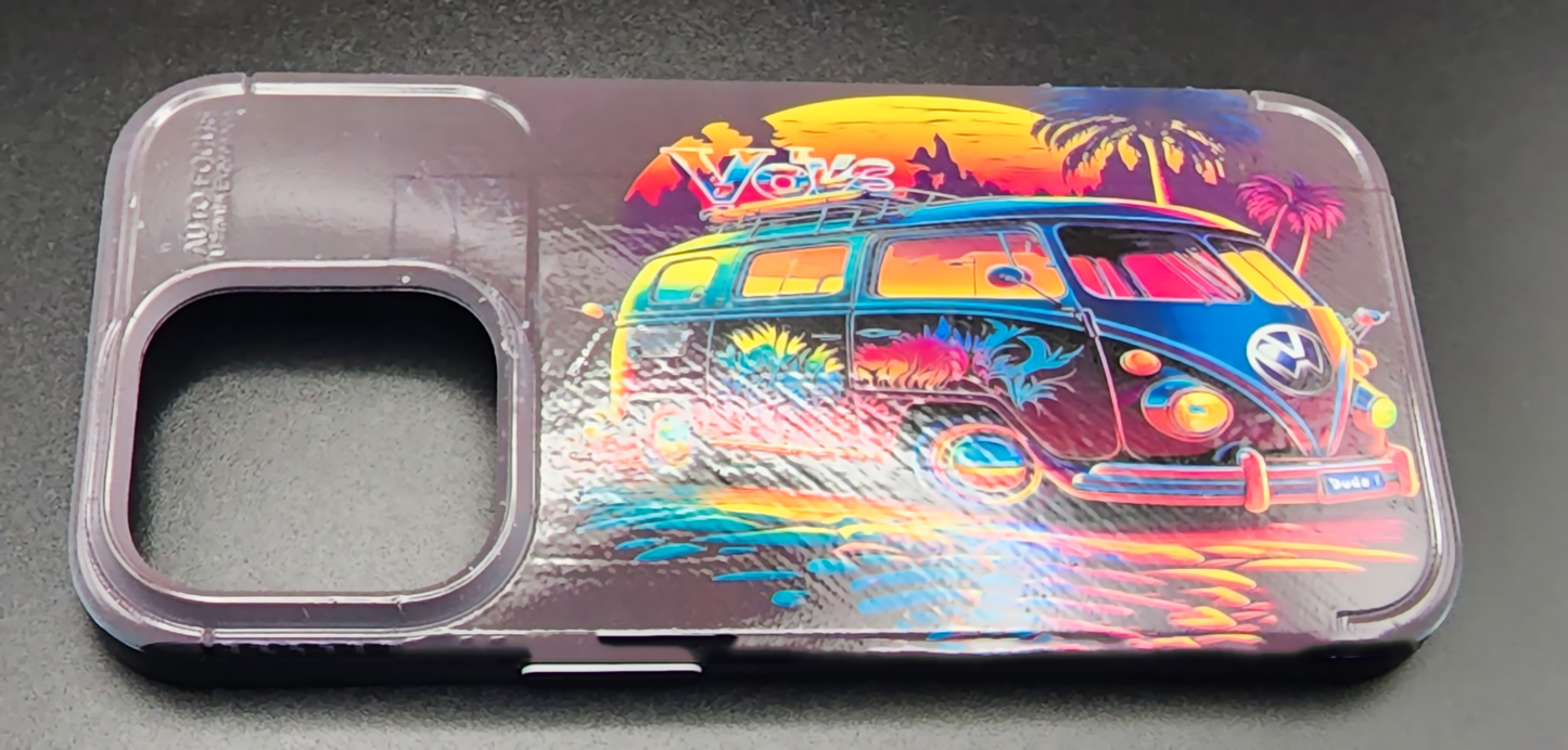 Dude 1 VW Bus on the Beach Iphone Case 11-15 Series Samsung S20-S24 image 1