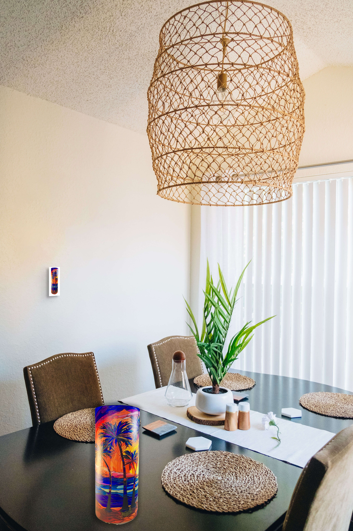 Frosted Glass Tumbler 20 oz. Hawaiian Palm Sunset image 0