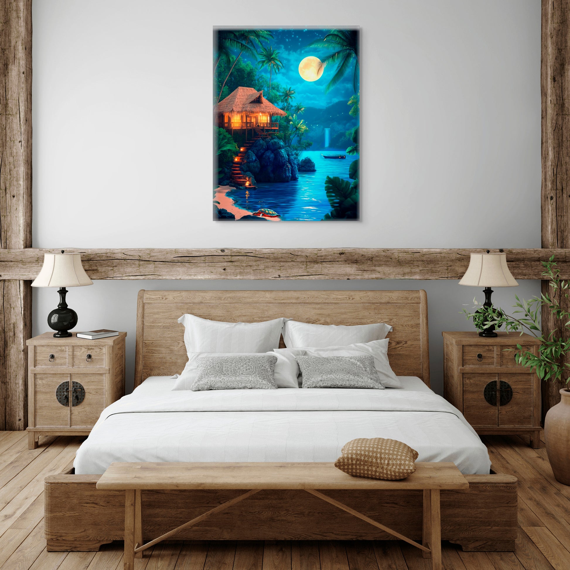 Dreams of My Paradise -  - Stunning artwork of a moonlit ropical paradise image 0