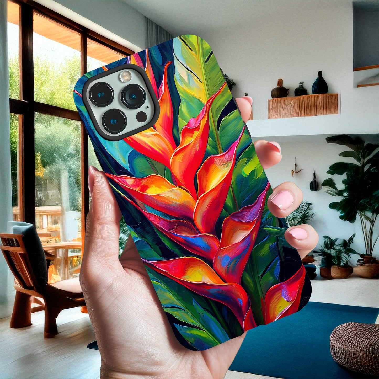 Heliconia Flower Phone Case - Vibrant tropical flower design available for iPhon image 2