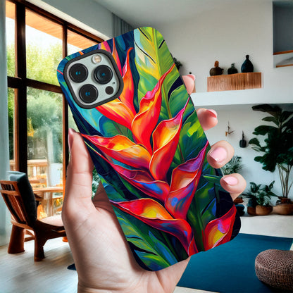 Heliconia Flower Phone Case - Vibrant tropical flower design available for iPhon image 2