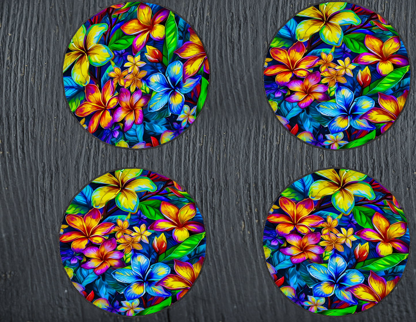 Plumeria Floral Slate Coasters image 0