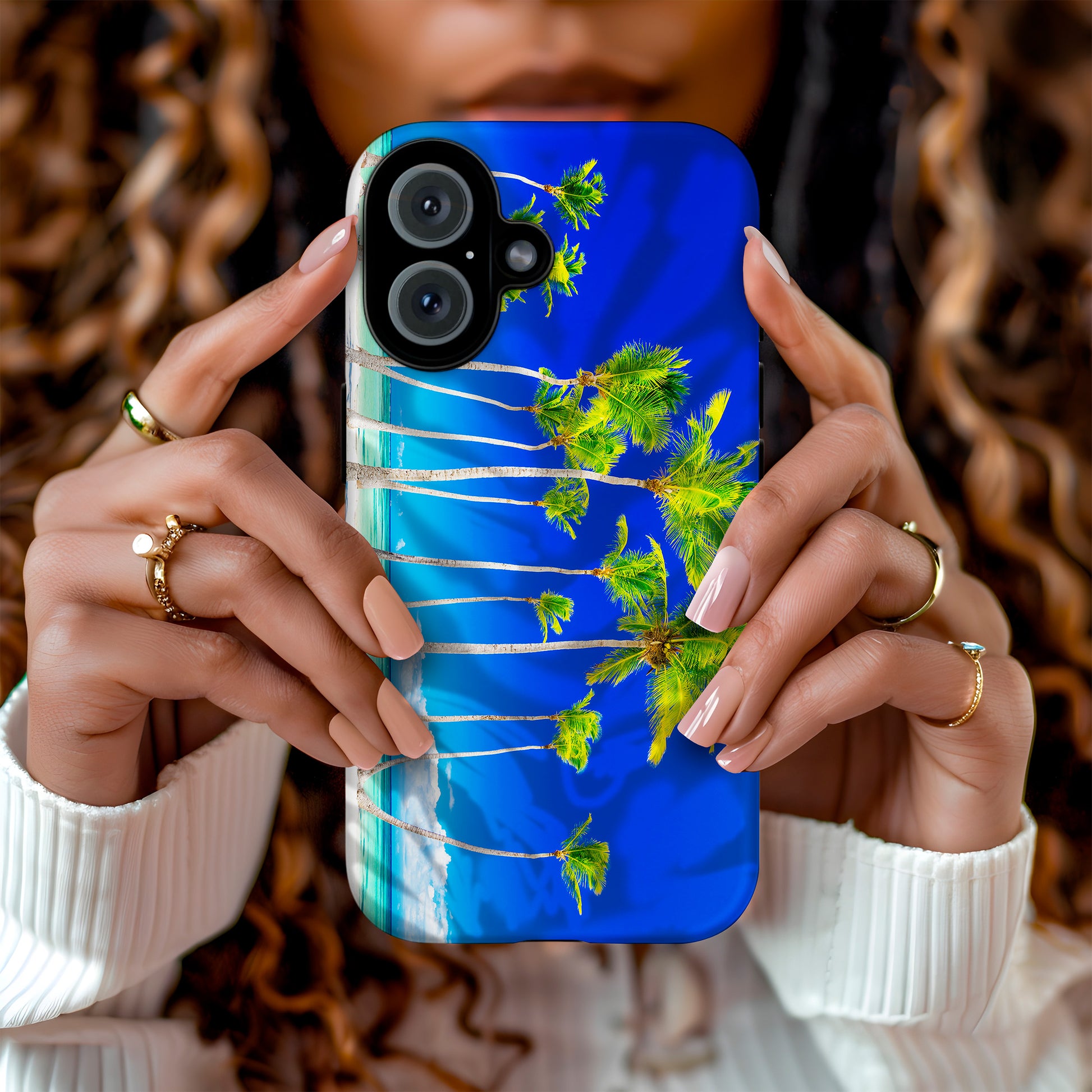 Fiji Palms Phone Case - Tropical beach with palm trees, available for iPhone 11- image 1