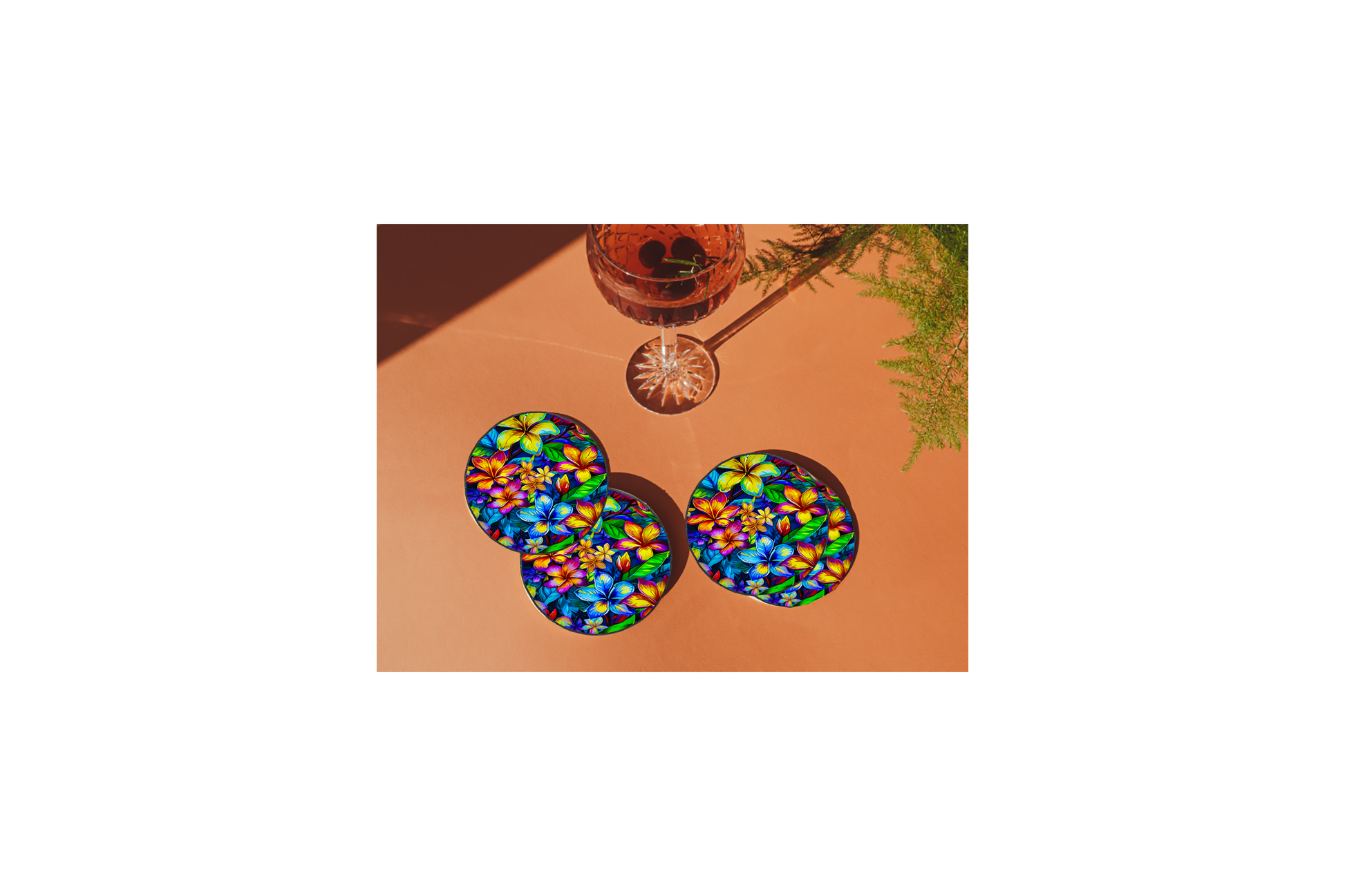 Plumeria Floral Slate Coasters image 1