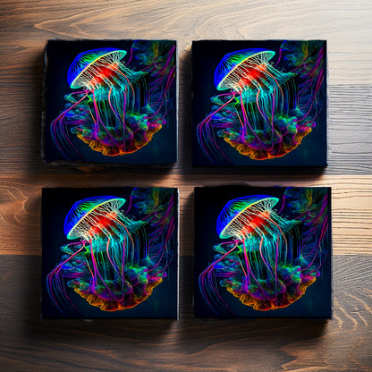 Exquisite Oceanic Jelly Fish Drink Coasters image 1